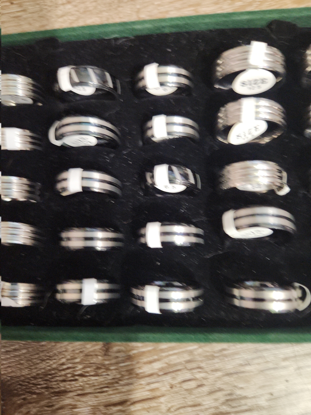 Men's Black And Silve Tone Titianium Ring - Classic Two-Tone Band - Picture 2 of 6